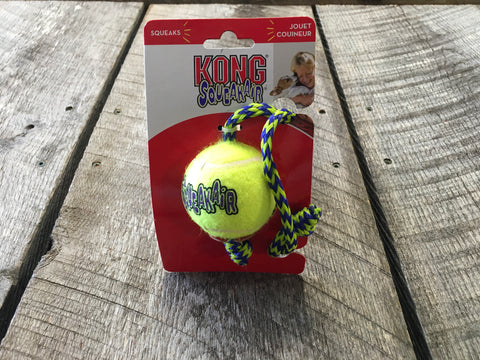 Kong AirDog Squeakair Ball with Rope